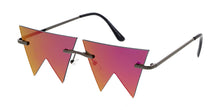 4984RV Unisex Metal Small Zig Zag Rimless Novelty Frame w/ Color Mirror Lens