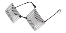 4996RV Unisex Metal Medium Diamond Cut Out Rimless Novelty Frame w/ Color Mirror Lens