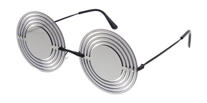 4998RV Unisex Metal Medium Round Cut Out Rimless Novelty Frame w/ Color Mirror Lens
