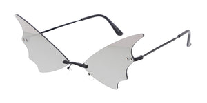 5002RV Unisex Metal Small Batwing Lens Novelty Frame w/ Color Mirror Lens
