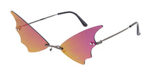 5002RV Unisex Metal Small Batwing Lens Novelty Frame w/ Color Mirror Lens