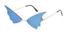 5002RV Unisex Metal Small Batwing Lens Novelty Frame w/ Color Mirror Lens