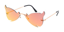 5004RV Unisex Metal Medium Devil's Horns Rimless Novelty Frame w/ Color Mirror Lens