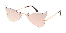 5004RV Unisex Metal Medium Devil's Horns Rimless Novelty Frame w/ Color Mirror Lens