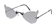 5004RV Unisex Metal Medium Devil's Horns Rimless Novelty Frame w/ Color Mirror Lens