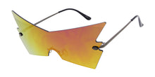 5012RV Unisex Metal Large Angled Rimless Novelty Frame w/ Color Mirror Lens