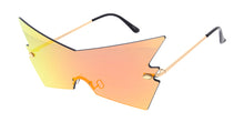 5012RV Unisex Metal Large Angled Rimless Novelty Frame w/ Color Mirror Lens