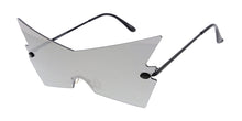 5012RV Unisex Metal Large Angled Rimless Novelty Frame w/ Color Mirror Lens