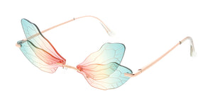 5013 Women's Metal Small Double Dragonfly Wings Lens Novelty Frame