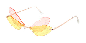5013 Women's Metal Small Double Dragonfly Wings Lens Novelty Frame