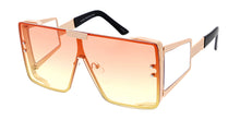 5026COL Unisex Metal Large Rectangular Rimless Shield w/ Wide Temples and Two Tone Lens