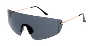 5028 Unisex Metal Large Futuristic Rimless Shield Frame