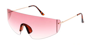 5028 Unisex Metal Large Futuristic Rimless Shield Frame