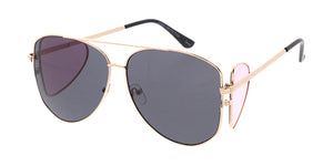 5030 Unisex Metal Large Aviator Frame w/ Color Side Shield Window