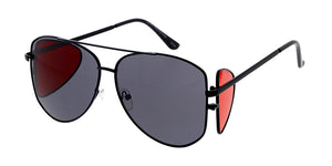 5030 Unisex Metal Large Aviator Frame w/ Color Side Shield Window