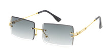 5037 Unisex Metal Small Rectangular Diamond Cut Rimless Retro '90s Frame