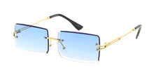 5037 Unisex Metal Small Rectangular Diamond Cut Rimless Retro '90s Frame