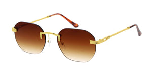 5055 Unisex Metal Small Rounded Rectangular '90s Vintage Inspired Rimless Frame