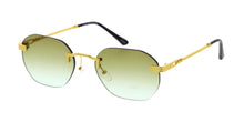 5056COL Unisex Metal Small Rounded Rectangular '90s Vintage Inspired Rimless Frame w/ Two Tone Lens