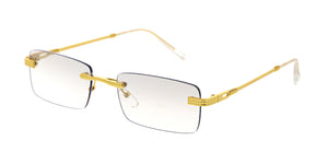 5057 Unisex Metal Small Rectangular '90s Vintage Inspired Rimless Frame