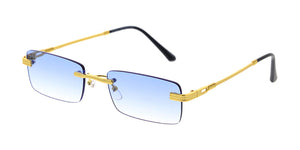 5057 Unisex Metal Small Rectangular '90s Vintage Inspired Rimless Frame