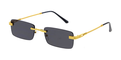 5057 Unisex Metal Small Rectangular '90s Vintage Inspired Rimless Frame