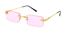 5058COL Unisex Metal Small Rectangular '90s Vintage Inspired Rimless Frame w/ Color Lens