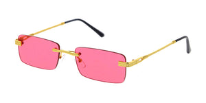 5058COL Unisex Metal Small Rectangular '90s Vintage Inspired Rimless Frame w/ Color Lens