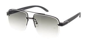 5068 Unisex Metal Medium Square Rimless Aviator w/ Diamond Cut Lens