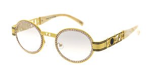 5080RH Unisex Metal Medium Vintage Inspired Rhinestone Encrusted Oval Frame