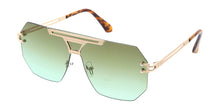 5088COL Unisex Metal Large Rimless Geometric Frame w/ Two Tone Lens