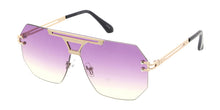 5088COL Unisex Metal Large Rimless Geometric Frame w/ Two Tone Lens
