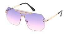 5088COL Unisex Metal Large Rimless Geometric Frame w/ Two Tone Lens