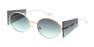 5094COL Women's Metal Small Fashion Oval Rim Frame w/ Side Shields and Two Tone Lens