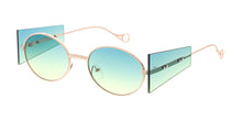 5094COL Women's Metal Small Fashion Oval Rim Frame w/ Side Shields and Two Tone Lens