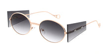 5094COL Women's Metal Small Fashion Oval Rim Frame w/ Side Shields and Two Tone Lens