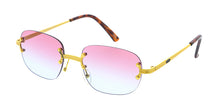 5098COL Unisex Metal Medium '90s Vintage Inspired Rimless Frame w/ Two Tone Lens