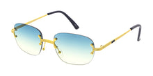 5098COL Unisex Metal Medium '90s Vintage Inspired Rimless Frame w/ Two Tone Lens