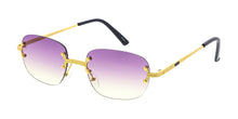 5098COL Unisex Metal Medium '90s Vintage Inspired Rimless Frame w/ Two Tone Lens