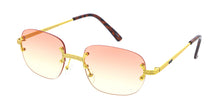5098COL Unisex Metal Medium '90s Vintage Inspired Rimless Frame w/ Two Tone Lens