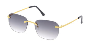 5128 Unisex Metal Medium Vintage Inspired Square Rimless Frame