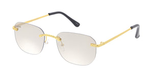 5128 Unisex Metal Medium Vintage Inspired Square Rimless Frame