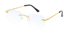 5129REV Unisex Metal Medium Vintage Inspired Square Rimless Frame w/ Spectrum Color Lens