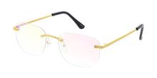 5129REV Unisex Metal Medium Vintage Inspired Square Rimless Frame w/ Spectrum Color Lens