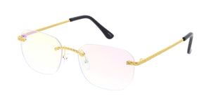 5129REV Unisex Metal Medium Vintage Inspired Square Rimless Frame w/ Spectrum Color Lens
