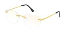 5129REV Unisex Metal Medium Vintage Inspired Square Rimless Frame w/ Spectrum Color Lens