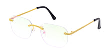 5129REV Unisex Metal Medium Vintage Inspired Square Rimless Frame w/ Spectrum Color Lens