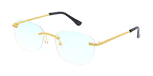 5129REV Unisex Metal Medium Vintage Inspired Square Rimless Frame w/ Spectrum Color Lens