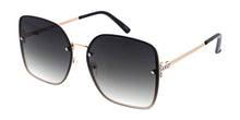 5142RH Women's Metal Large Square Rimless Frame w/ Rhinestone Temple Accent