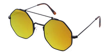 5146REV Medium Unisex Metal Retro Octagon Aviator w/ Color Mirror